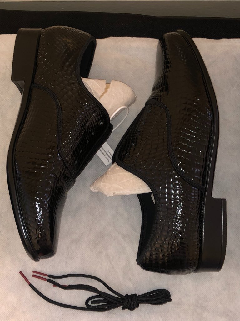 Danceandsway Mens Black Patent Croc Embossed Oxford Dance Shoes Sz 11 Eu 43 — image 5 of 8